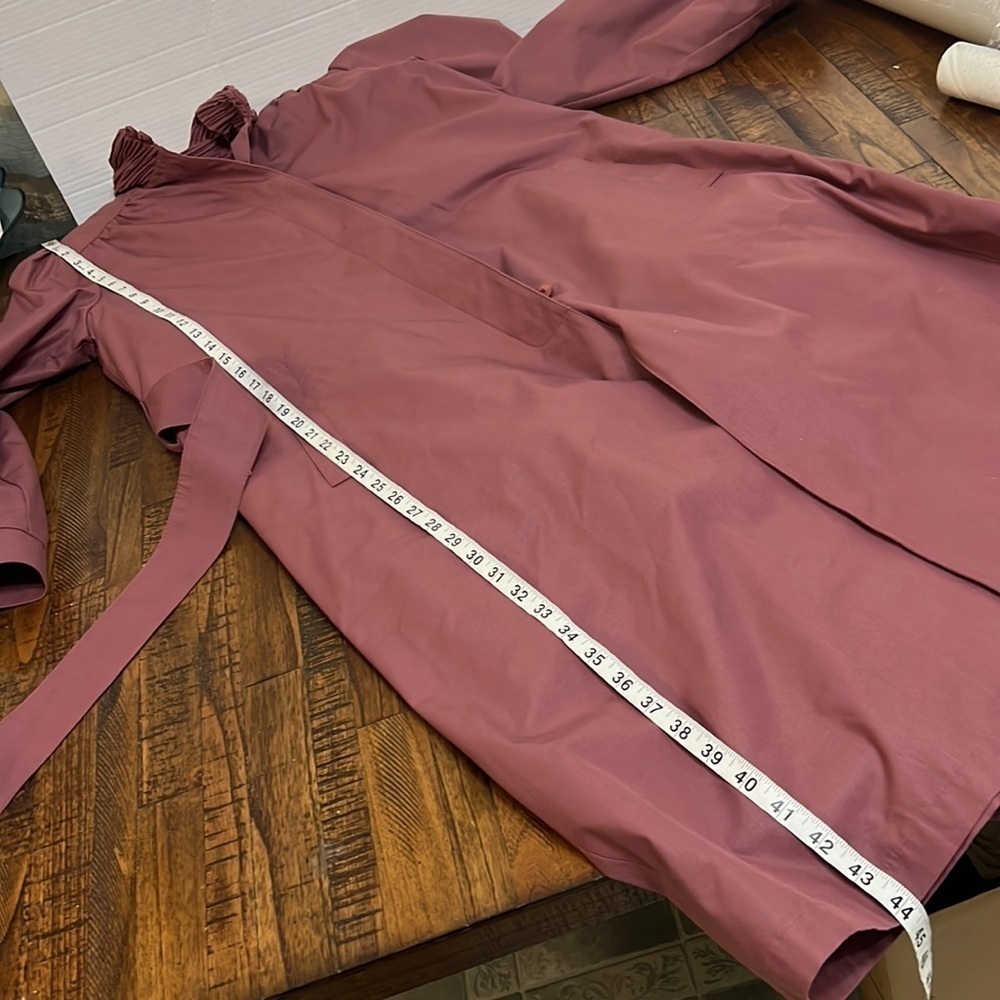 London Fog Vintage Mauve Trench Coat Belted Funnel Neck Removable Liner Sz  6 - Picture 14 of 15